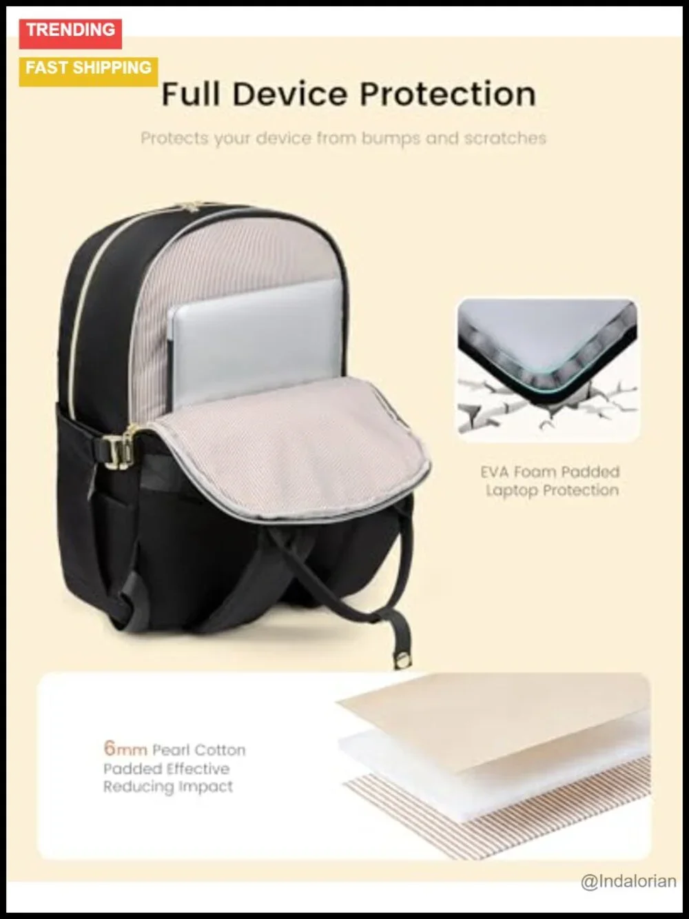 LOVEvOOK Laptop Backpack with Giant Tumbler Holder, 15.6 inch Computer Bag